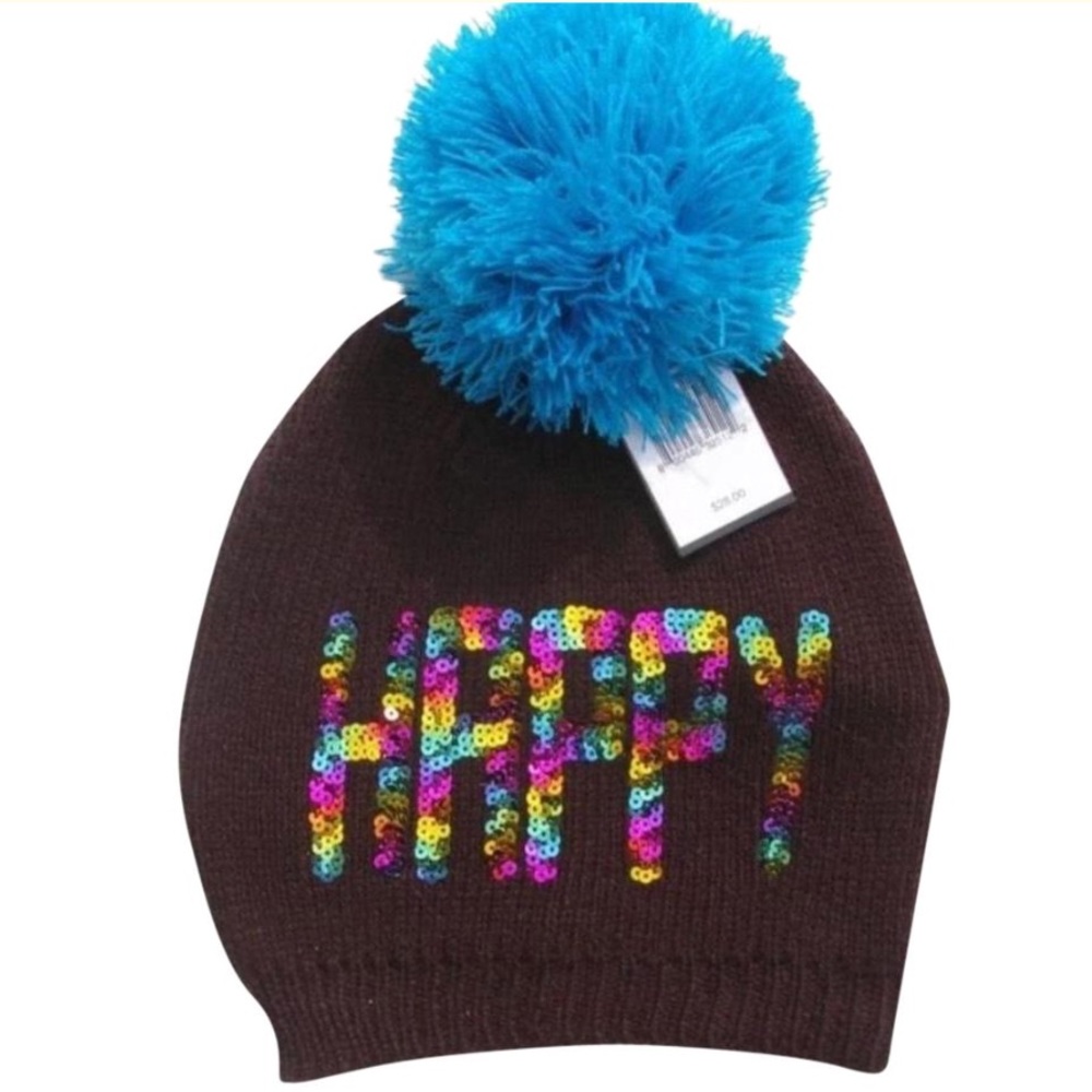 Betsey Johnson Trolls Happy Multi-Sequin Beanie - Picture 1 of 2